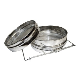 Kettős szűrő (szita) ónozott 21 cm fogantyúkkal